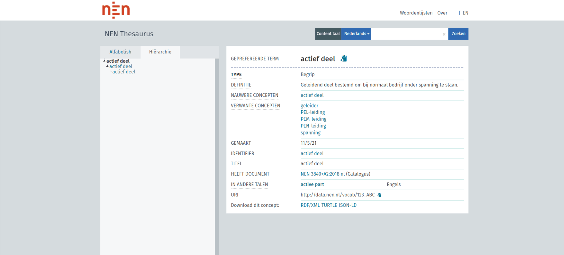 NEN Thesaurus data.nen.nl innovatielab onno robert jille